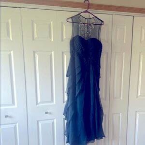 Elegant Navy Blue Evening Dress